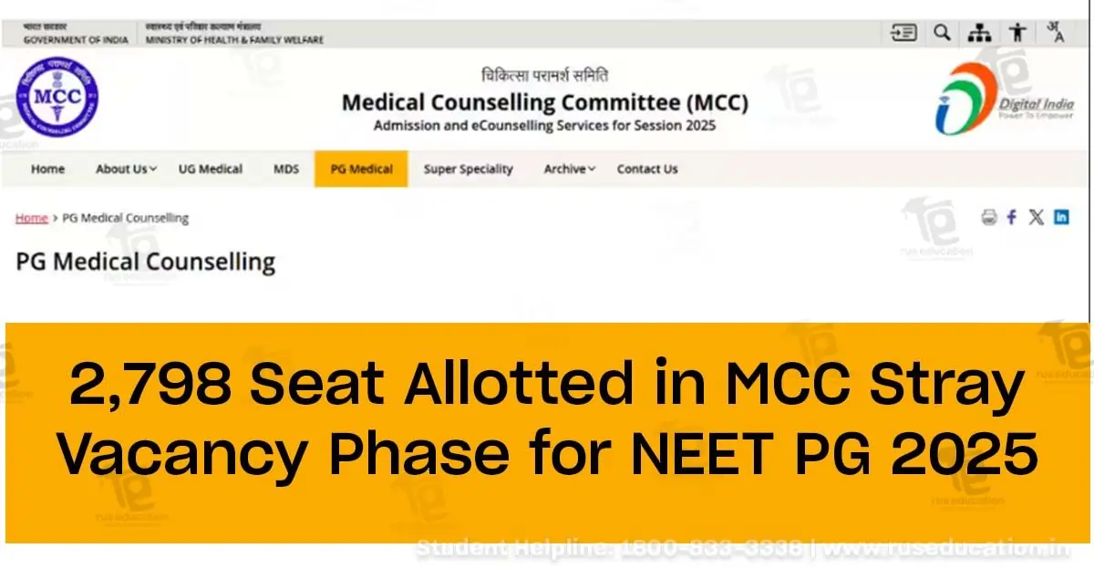 2,798 Seats Allocated in MCC’s Stray Vacancy Phase for NEET PG 2025