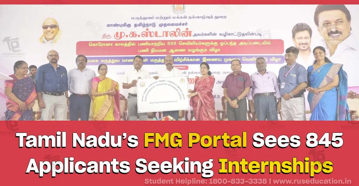 Tamil Nadu’s FMG Portal Sees 845 Applicants Seeking Internships